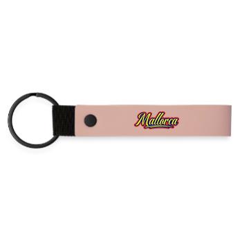 Mallorca Schrift - Matte PU Schlüsselanhänger - Rosa - Vorne
