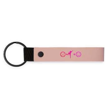 Group Fitness Gift for an Aerobics Trainer - Matte Pu Keyring - pink - Front