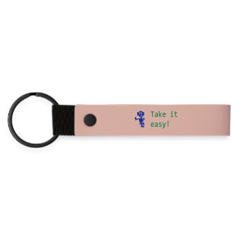 lustiger Comicstyle - Matte PU Schlüsselanhänger - Rosa - Vorne