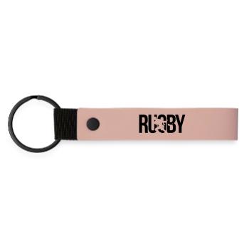 rugby - Matte Pu Keyring - pink - Front