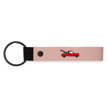 Tow truck red - Matte Pu Keyring - pink - Front