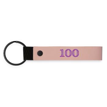 100. 100 ANS. 100e ANNIVERSAIRE. ANNIVERSAIRE 100 - Porte-clés en PU mat - rose - Devant