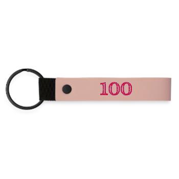 100. 100 ANS. 100e ANNIVERSAIRE. ANNIVERSAIRE 100 - Porte-clés en PU mat - rose - Devant