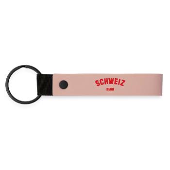 BERN Switzerland Suisse Schweiz - Matte Pu Keyring - pink - Front