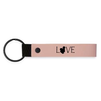 Silk Chicken - Matte Pu Keyring - pink - Front