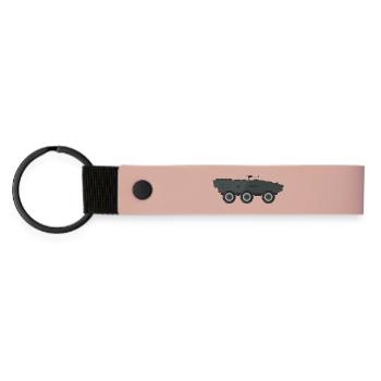 Militärpanzer - Matte PU Schlüsselanhänger - Rosa - Vorne