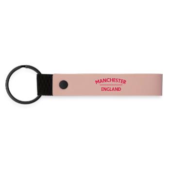 Manchester – England Lyric Design - Matte Pu Keyring - pink - Front