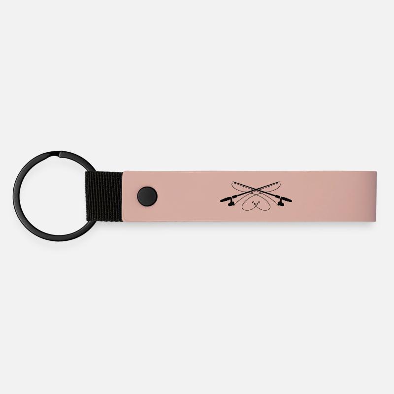 Silhouette des cannes à pêche de croisière - Porte-clés en PU mat - rose