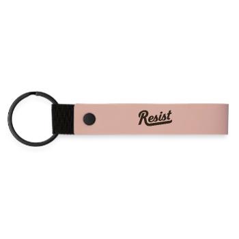Resist lettering courageous protest - Matte Pu Keyring - pink - Front