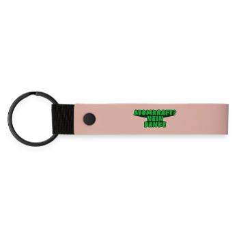 Atomkraft? Nein danke - Matte PU Schlüsselanhänger - Rosa - Vorne