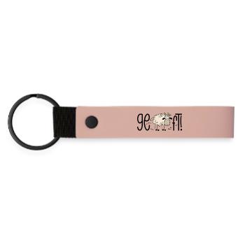 Done! Funny Sheep Doctoral Hat Graduation 2026 - Matte Pu Keyring - pink - Front