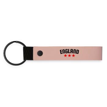 England 3 Star Design - Matte Pu Keyring - pink - Front