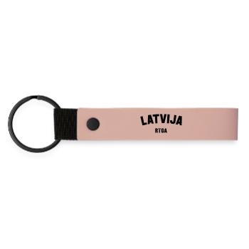 RIGA Latvia Latvija Lettland - Matte PU Schlüsselanhänger - Rosa - Vorne