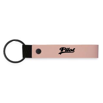 pilot - Matte PU Schlüsselanhänger - Rosa - Vorne