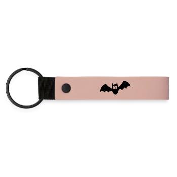 Fledermaus 001 - Matte PU Schlüsselanhänger - Rosa - Vorne