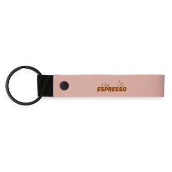 I LOVE ESPRESSO - Matte Pu Keyring - pink - Front