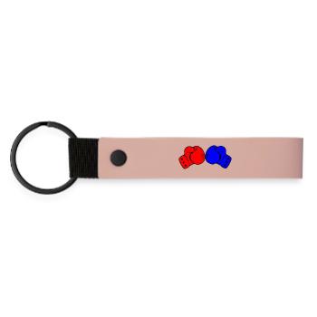 Two boxing gloves red and blue - Matte Pu Keyring - pink - Front
