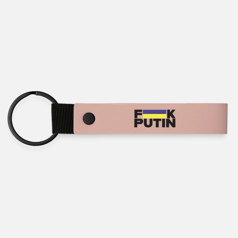FK Putin Ukraine Flag for Peace - Matte Pu Keyring - pink