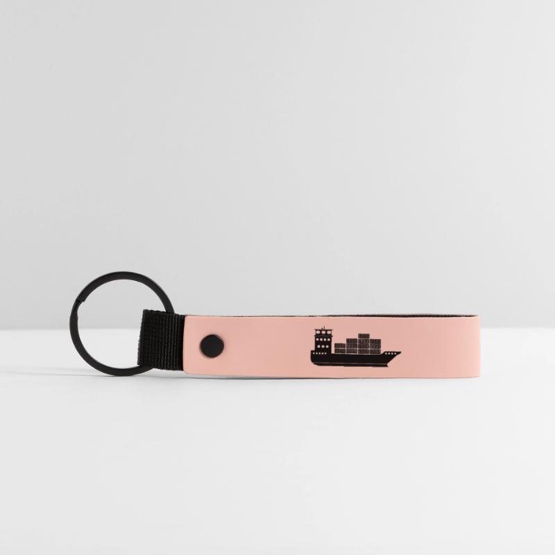 Seecontainerschiff oder Boot mit Containern Matte PU Schlüsselanhänger