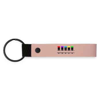 Coloured paintbrushes with blank recess - Matte Pu Keyring - pink - Front