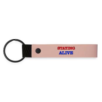 Staying Alive - Matte Pu Keyring - pink - Front