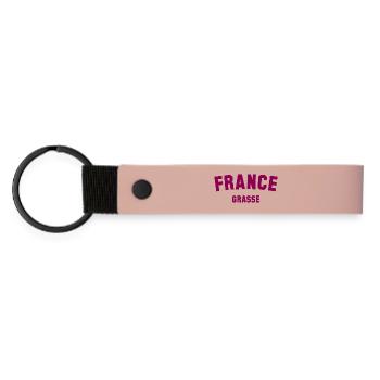 GRASSE France Frankreich - Matte PU Schlüsselanhänger - Rosa - Vorne