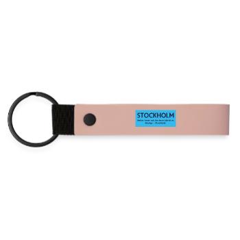 Stockholmer Brücken- und Inseldesign - Matte PU Schlüsselanhänger - Rosa - Vorne