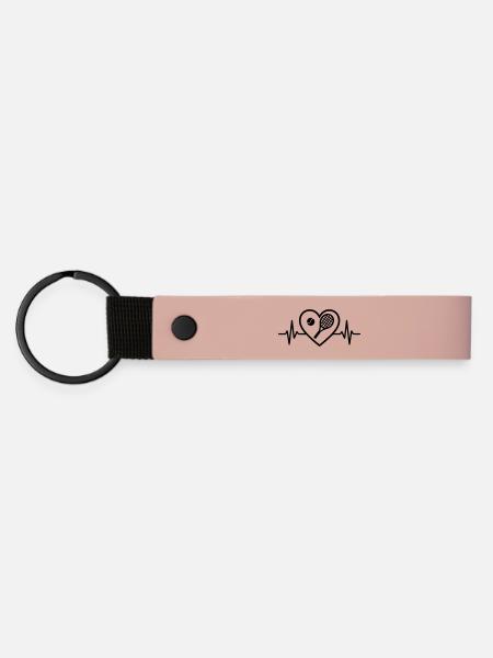 Tennis Herz - Matte PU Schlüsselanhänger - Rosa