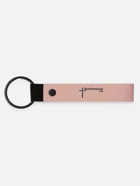 Geschenkideen zur Konfirmation 2026 Kreuz - Matte PU Schlüsselanhänger - Rosa