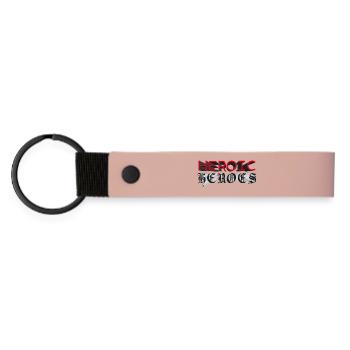 HEROISCHE HELDEN – lasst uns reden. - Matte PU Schlüsselanhänger - Rosa - Vorne