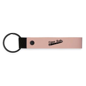 I love judo - Matte Pu Keyring - pink - Front