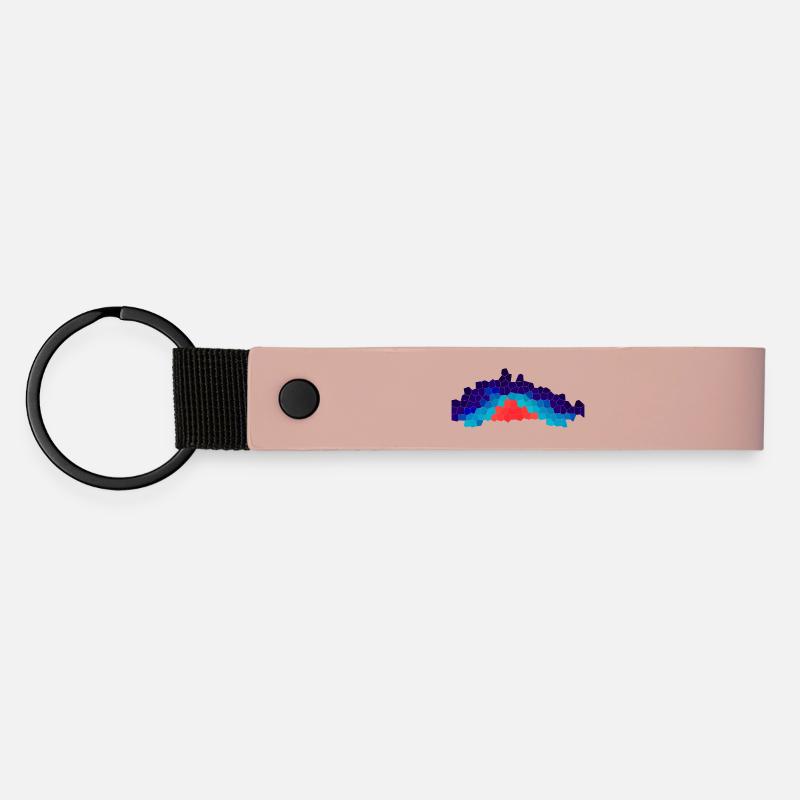 Thermal Core Mosaic - Matte Pu Keyring - pink