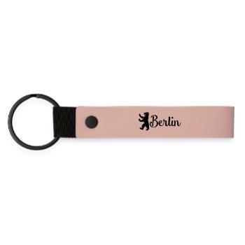 berlin - Matte PU Schlüsselanhänger - Rosa - Vorne