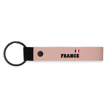 France jersey look - FRANCE with flag flag - Matte Pu Keyring - pink - Front