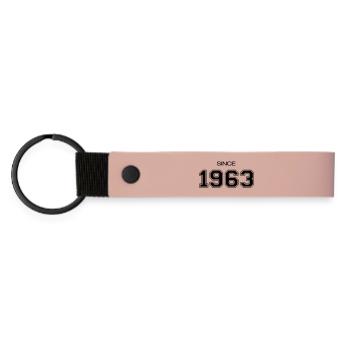 1963 Geburtstagsgeschenk - Matte PU Schlüsselanhänger - Rosa - Vorne