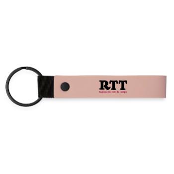 RTT - Repose-toi tout le temps - Porte-clés en PU mat - rose - Devant