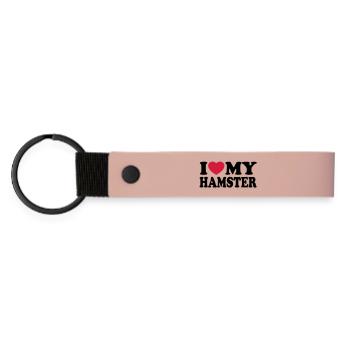 I love my hamster - Matte Pu Keyring - pink - Front