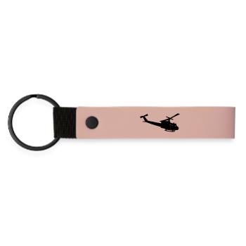 Bell UH-10 silhouette - Matte PU Schlüsselanhänger - Rosa - Vorne