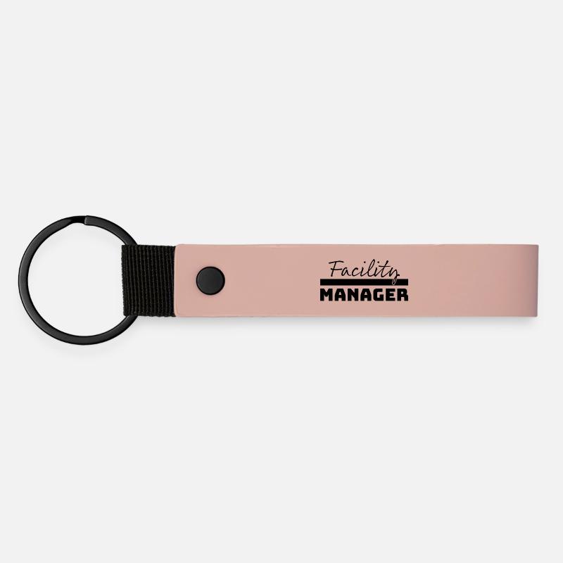 Tshirt Facility Manager black - Matte Pu Keyring - pink