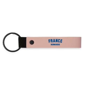 NORMANDIE, France - Porte-clés en PU mat - rose - Devant