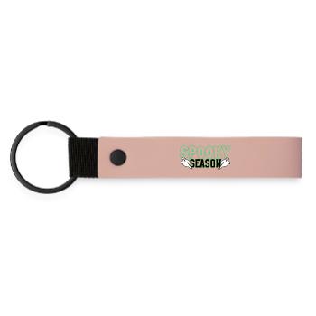 Spooky Season Ghosts Illustration - Matte Pu Keyring - pink - Front