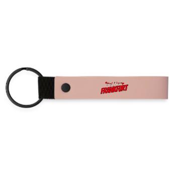 Yes I Love Frankfurt – Für echte Frankfurt Fans - Matte PU Schlüsselanhänger - Rosa - Vorne