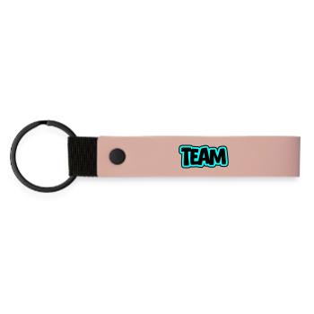 Team lettering - Matte Pu Keyring - pink - Front