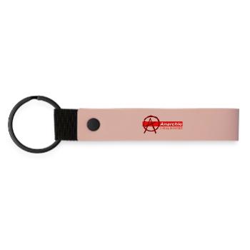 Anarchie ist Ordnung ohne Herrschaft (red) - Matte PU Schlüsselanhänger - Rosa - Vorne