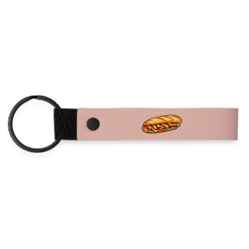 Freshly filled baguette sandwich - Matte Pu Keyring - pink - Front