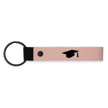 Abschlussmütze - Matte PU Schlüsselanhänger - Rosa - Vorne