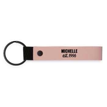 Michelle est 1996 - Matte PU Schlüsselanhänger - Rosa - Vorne