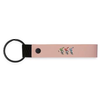 Tricycle riding - Matte Pu Keyring - pink - Front