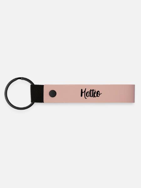 Matteo - Matte PU Schlüsselanhänger - Rosa