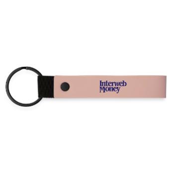 InterwebMoney - Matte PU Schlüsselanhänger - Rosa - Vorne